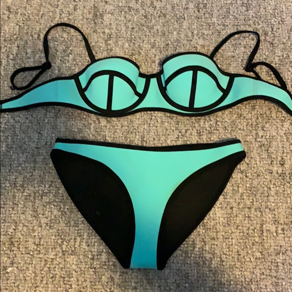 Teal Triangl Bikini